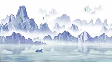 水墨古风意境山水背景视频AE模板视频的预览图